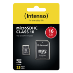 Intenso Class 10 - Scheda di memoria flash (adattatore microSDHC per SD in dotazione) - 16 GB - Class 10 - microSDHC